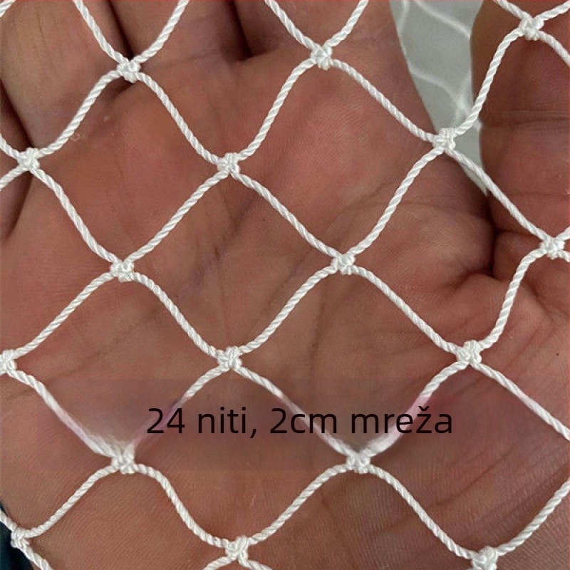 Bijela najlonska mreža za ribolov i uzgoj riba, mreža za podizanje i mreža za vješanje fotografija
