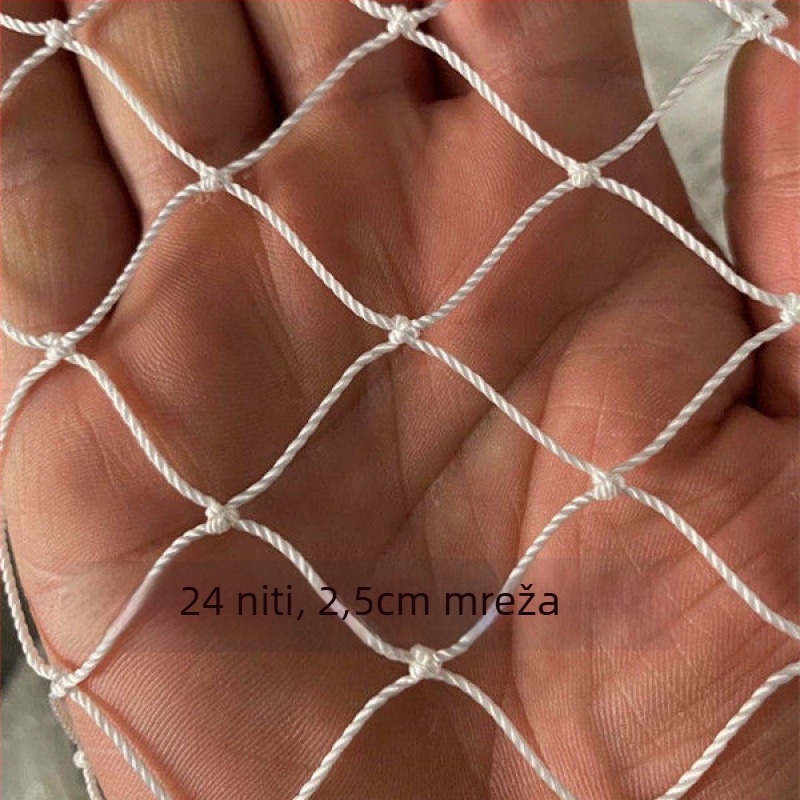 Bijela najlonska mreža za ribolov i uzgoj riba, mreža za podizanje i mreža za vješanje fotografija
