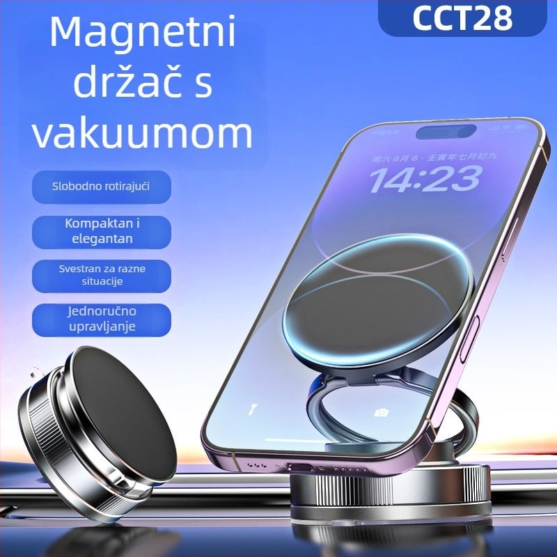 Steady magnetski držač za mobitel u automobilu s usisnom čašom na ploču instrumenata — univerzalni, kompatibilan s pločom instrumenta, punjiv