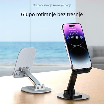 Držač za stolne uređaje za telefone i tablete, dvostruko sklopiv, prijenosni okretni dizajn, univerzalna kompatibilnost, materijal: karbonska čelika + ABS + silika gel