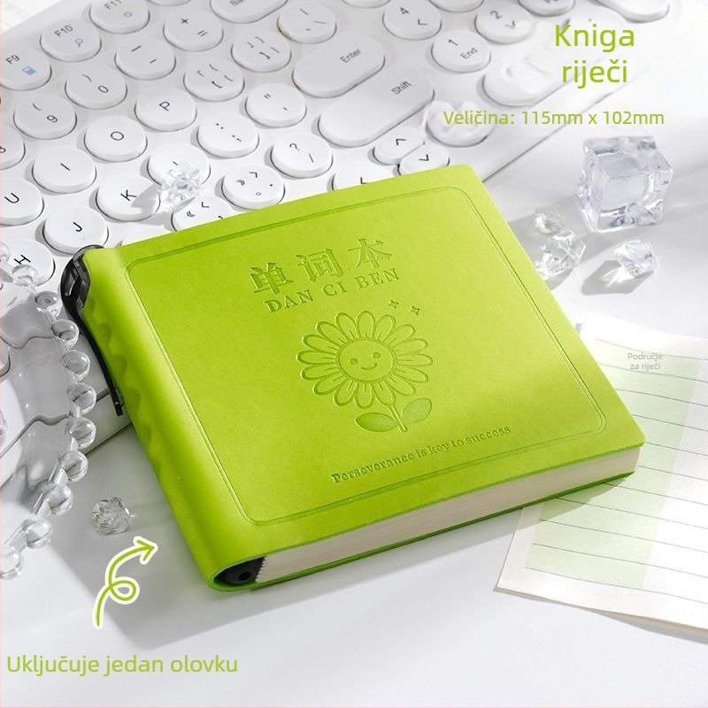 Bilježnica s PU kožnim omotom, papir 80 g, 100–200 stranica, lijepljeno vezivanje šavom