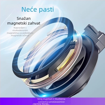 Telescopični selfie štap za telefon s magnetskim držačem, kružno LED osvjetljenje, Bluetooth daljinski upravljač, ABS+ aluminijska legura