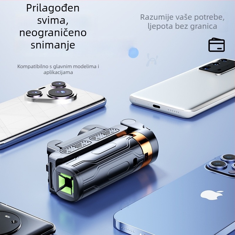 Mini selfie štap s integriranim držačem za telefon i rasvjetom, teleskopski prenosivi ručni stativ za fotografiju i prijenos uživo, Bluetooth daljinski upravljač, materijal: aluminijska legura + ABS