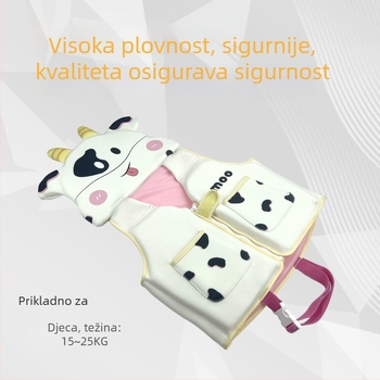 Dječji prsluk za plivanje s visokim plutanjem, s naslonom za glavu u obliku životinje, za vodene zabave i plivanje – Wave Shark
