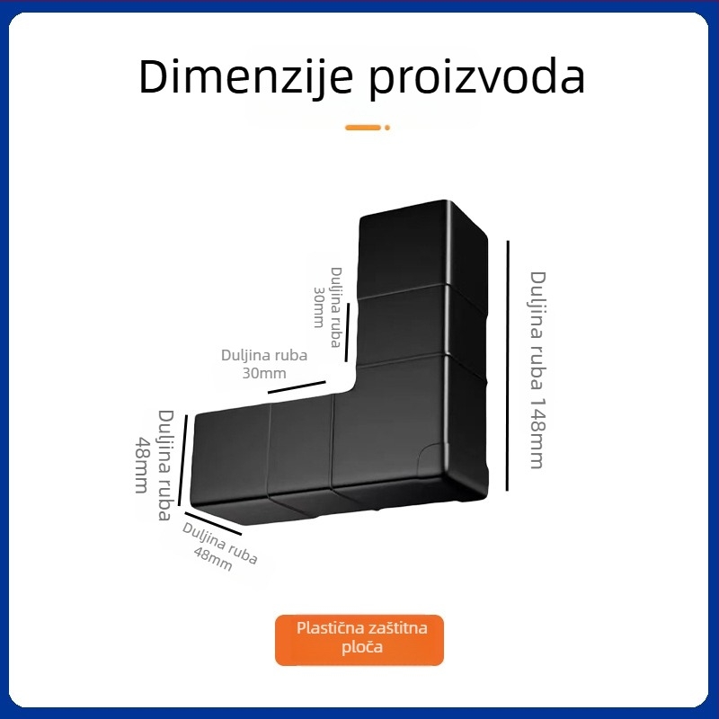 Plastični zaštitnik kutova za kartonsku pakiranje — trokutasti, s zaštitom sa tri strane, materijal Anshi PP, prilagodljivo