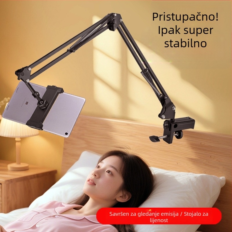 Lenj stalak za telefon i tablet s preklopnim cantileverom – aluminijska konstrukcija, robotska ruka, pogodno za stolnu nastavu