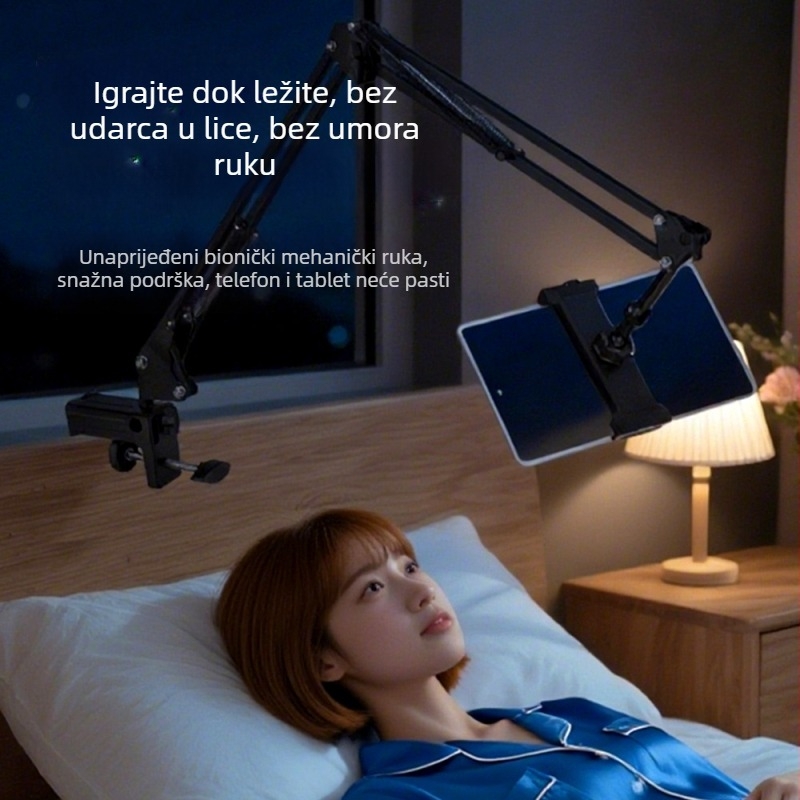 Lenj stalak za telefon i tablet s preklopnim cantileverom – aluminijska konstrukcija, robotska ruka, pogodno za stolnu nastavu