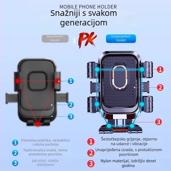 Univerzalni držač za telefon za bicikl i motocikl — ABS materijal, anti-šok dizajn, jednostavan stil, mogućnost prilagodbe