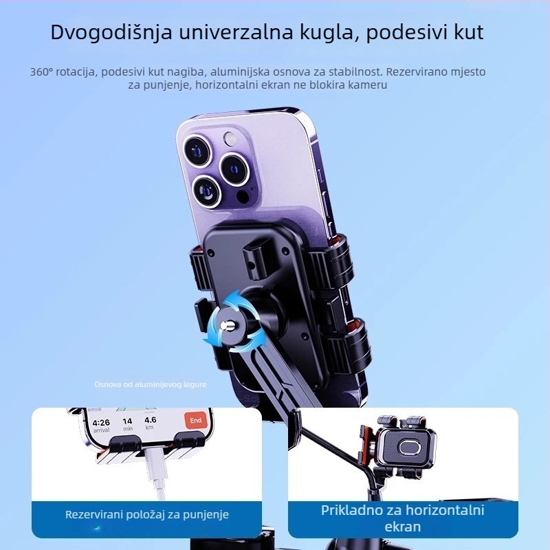 Univerzalni držač za telefon za bicikl i motocikl — ABS materijal, anti-šok dizajn, jednostavan stil, mogućnost prilagodbe
