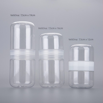 Dvostruka prozirna posuda za čuvanje slatkiša, PET plastični spremnik za grickalice i čaj, s otisnutim logotipom, debljina zida 1 mm, neto težina 80 g