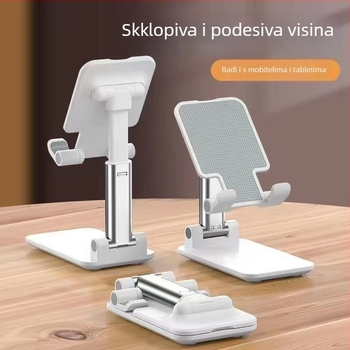 Stalak za telefon i tablet, sklopivi teleskopni stolni nosač za prijenos uživo (plastika, univerzalno)