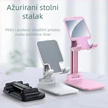 Stalak za telefon i tablet, sklopivi teleskopni stolni nosač za prijenos uživo (plastika, univerzalno)