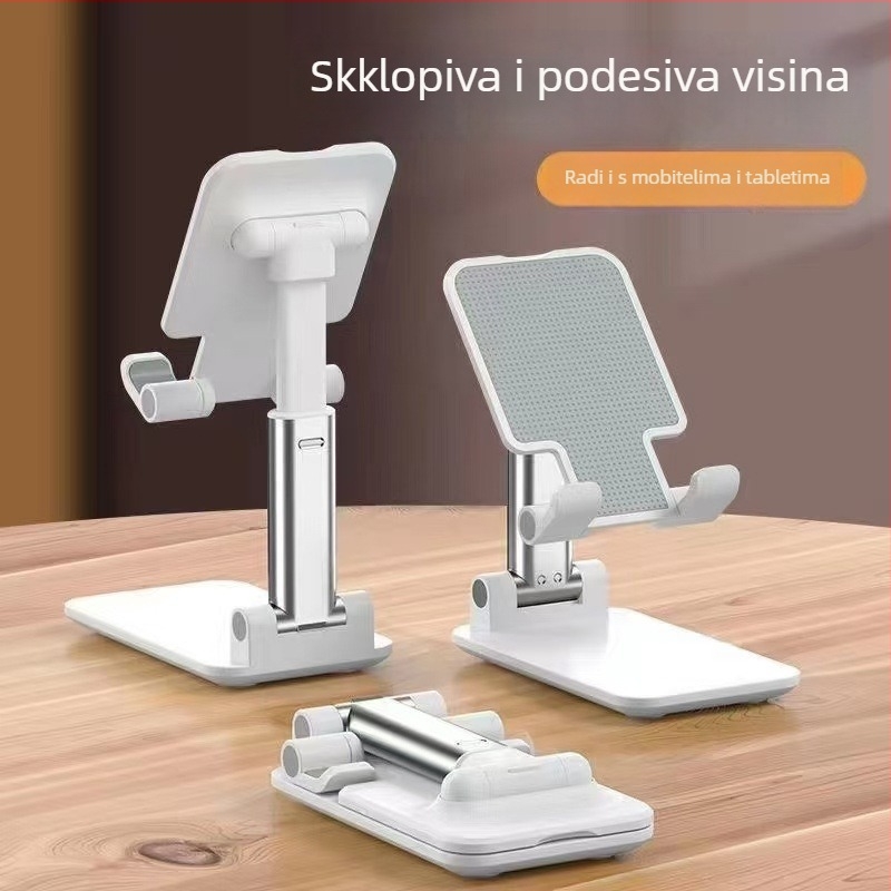 Stalak za telefon i tablet, sklopivi teleskopni stolni nosač za prijenos uživo (plastika, univerzalno)