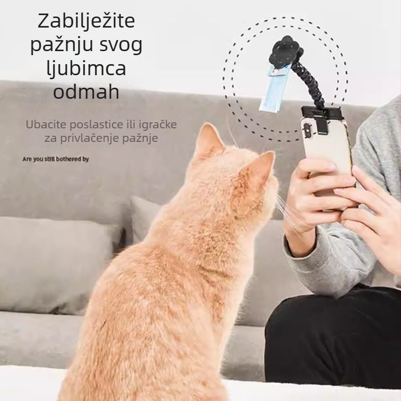 Plastični selfie štap za kućne ljubimce (mačke i psi), univerzalni stil, bez daljinskog upravljača, podržava prilagođavanje