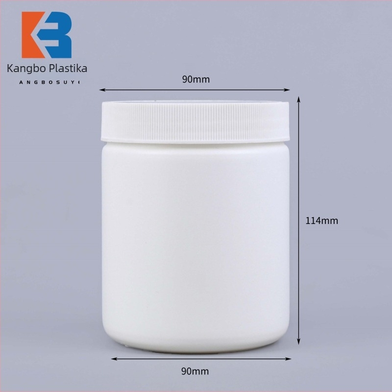 HDPE plastična posuda za pastu maske sa širokim otvorom, zatvorena, kapacitet 150/350/500 g, samoljepljive naljepnice