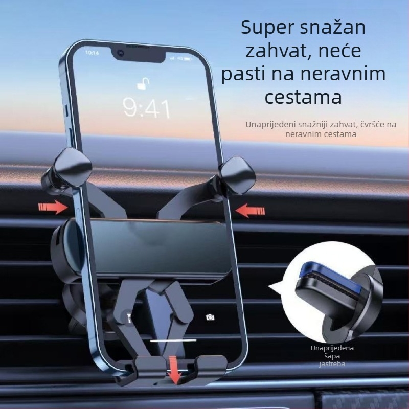 Univerzalni držač mobitela za navigaciju, gravitacijski nosač na ventilacijski otvor, prilagodljiv