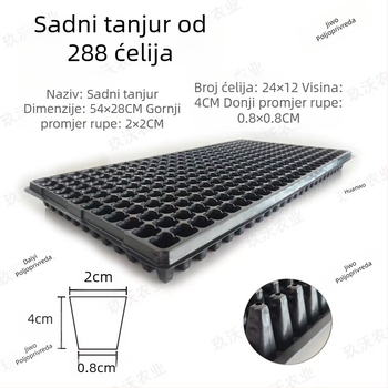 288‑rupa posuda za sadnice, plastična PET, višestruka namjena za sadnice povrća i voća