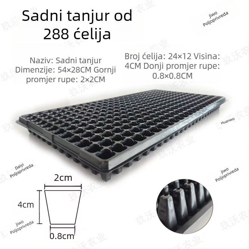 288‑rupa posuda za sadnice, plastična PET, višestruka namjena za sadnice povrća i voća