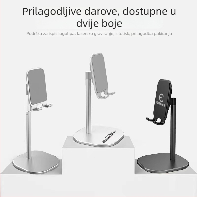 K2 aluminijski držač za mobitel za stolnu upotrebu s podesivim kutom i teleskopskim podizanjem