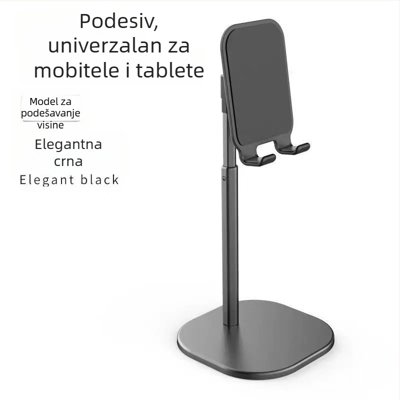 K2 aluminijski držač za mobitel za stolnu upotrebu s podesivim kutom i teleskopskim podizanjem
