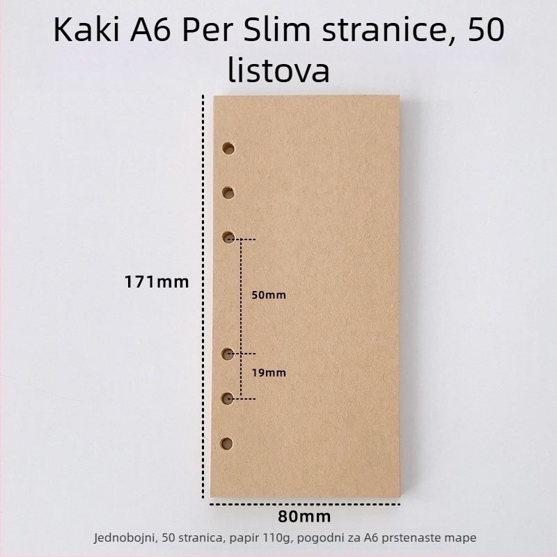 Refil za bilježnicu s praznim unutarnjim stranicama, papir