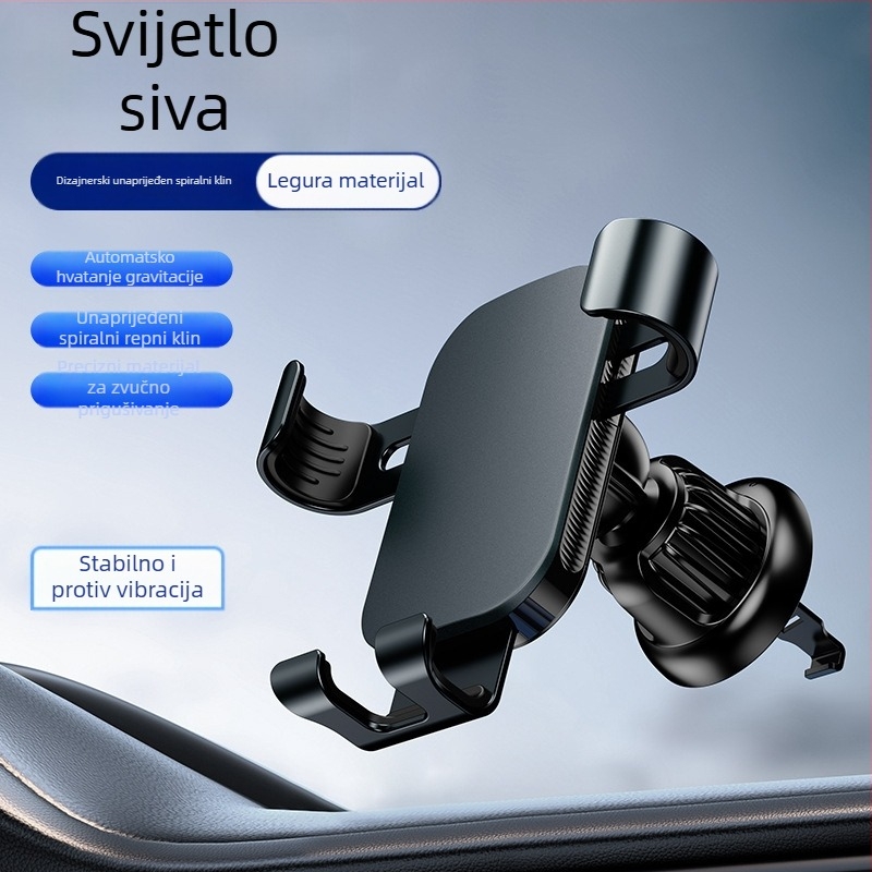 Držač za telefon u automobilu od aluminijske legure s gravitacijskim držačem za ventilaciju i navigaciju s velikim zaslonom