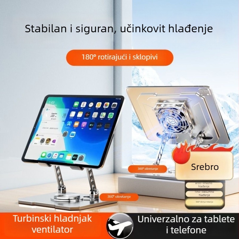 Stolni držač za telefon i tablet s odvajanjem topline, 360° rotacija, sklopiv