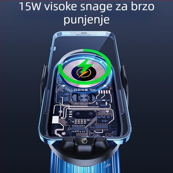 Auto držač za telefon s bežičnim brzom punjenjem i pametnim senzorom, pričvršćivanje na izlaz zraka, 66W