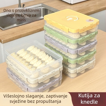 Kutija za knedle, plastična, prehrambene klase, zatvara, čuva svježinu, sprječava lijepenje, kompatibilna s zamrzivačem, Worthbuy