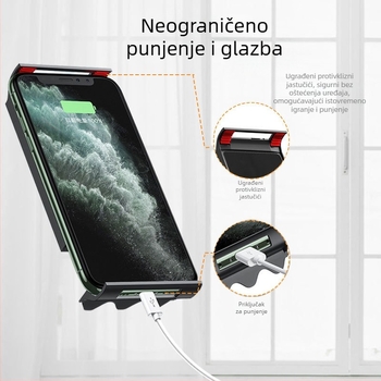 Držač za tablet i telefon s rotirajućim teleskopskim cantileverom, sklapan metalni stalak, čvrsto pričvršćivanje stegom, protiv vibracija