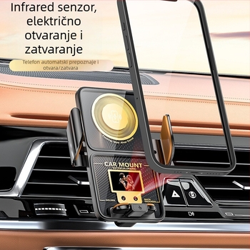 Držač za telefon u automobilu s 15W bežičnim brzim punjenjem, DIY prilagodba, univerzalni nosač na ventilaciju automobila, Snap-on ugradnja