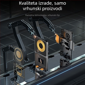 Držač za telefon u automobilu s 15W bežičnim brzim punjenjem, DIY prilagodba, univerzalni nosač na ventilaciju automobila, Snap-on ugradnja