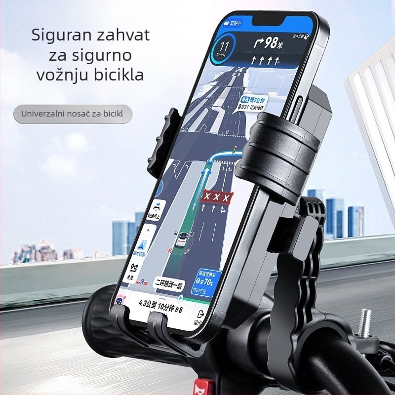 Držač telefona za motocikl s navigacijom, otporan na udarce, višefunkcionalan, plastična konstrukcija
