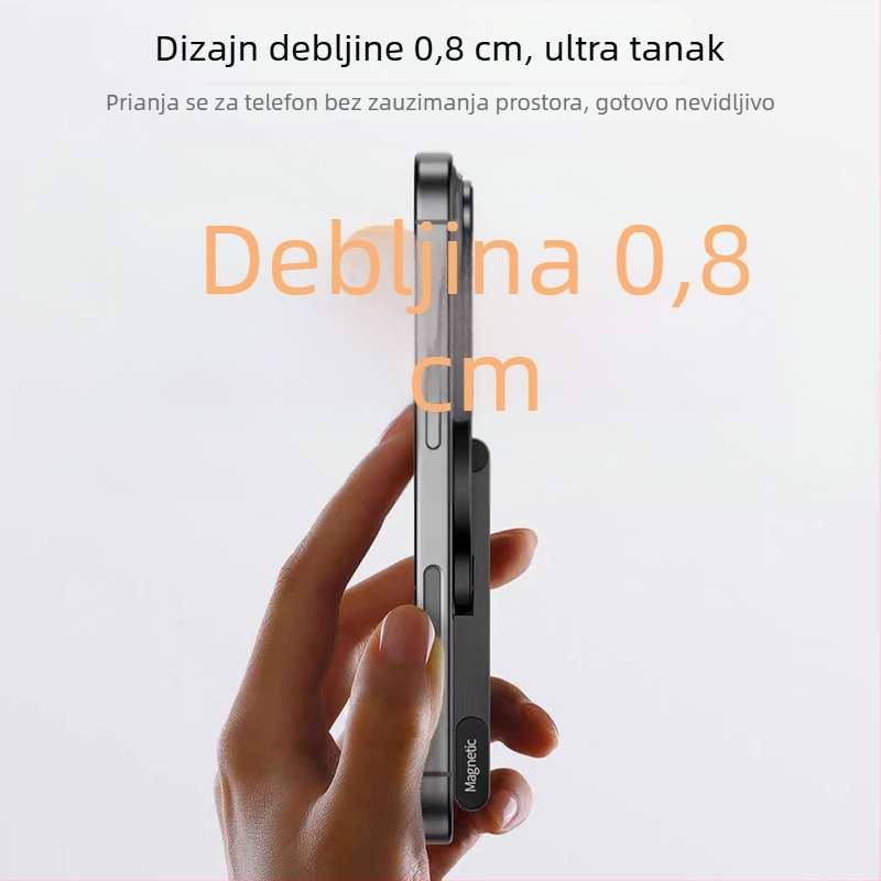 Prijenosni magnetni držač za telefon s džepnim dizajnom, sklopiva baza, stabilizacija snimke, za stolne i selfie