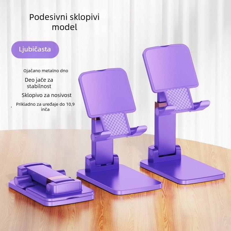 Stalak za stolni telefon i tablet – višenamjenski, podesivi, sklopivi, ultra stabilan, materijal: ABS + metal + silikon
