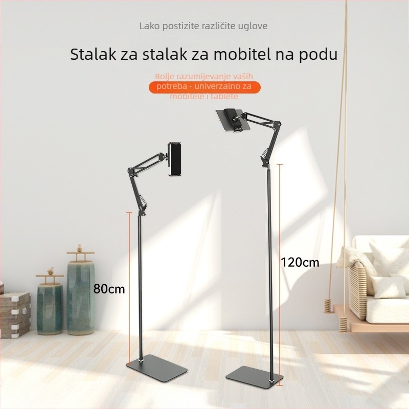 Metalni podni stalak za livestream, prenosni, otporan na podrhtavanje, za kuću i kraj kreveta