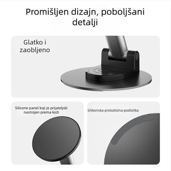 Magnetski stolni držač za telefon s 360° rotacijom, kompatibilan s MagSafe tabletima, izrađen od aluminijske legure
