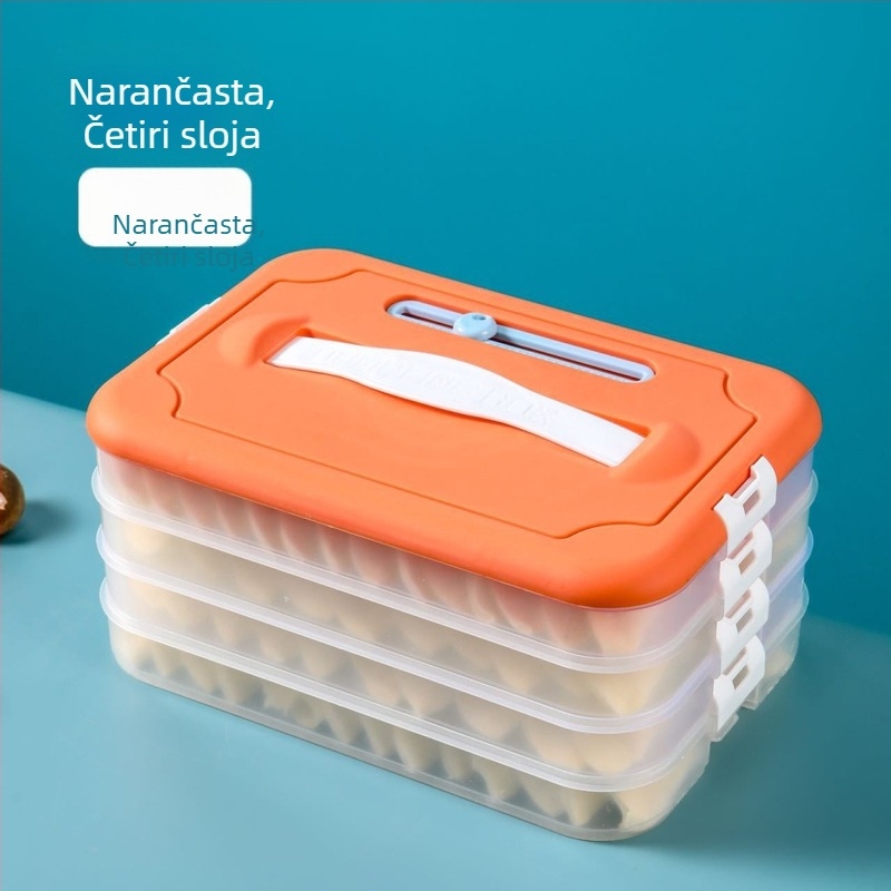 Plastična kutija za knedle za zamrzavanje s višeslojnom posudom, Godsend, crtani stil