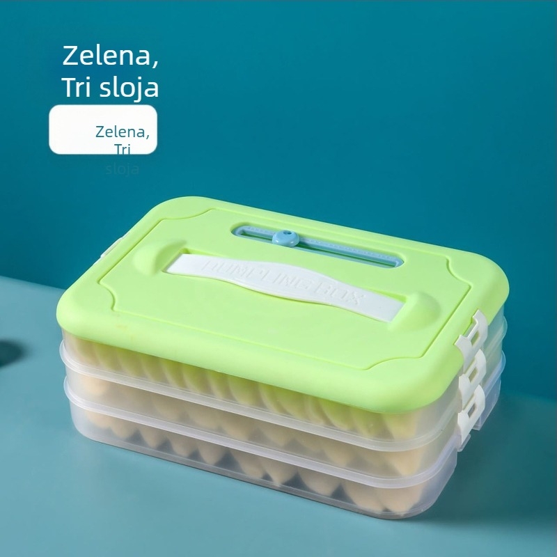 Plastična kutija za knedle za zamrzavanje s višeslojnom posudom, Godsend, crtani stil
