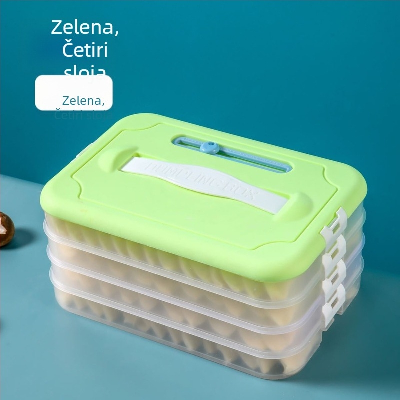 Plastična kutija za knedle za zamrzavanje s višeslojnom posudom, Godsend, crtani stil