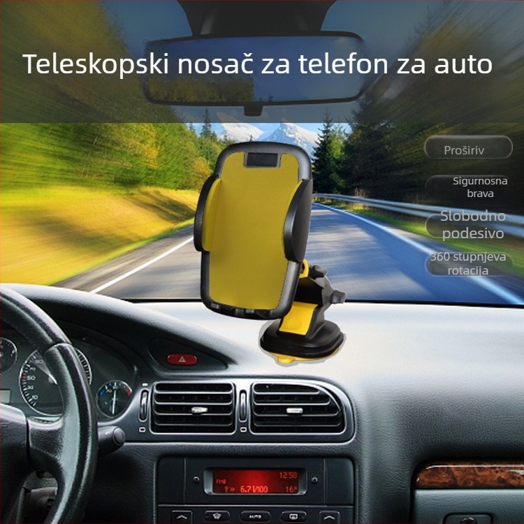 Automobilski držač za mobitel s vakuum bazom i proširivom bazom, model XST-8091; kompatibilan s telefonima širine 55–95 mm; instalacija na ploču instrument tablice ili vjetrobransko staklo