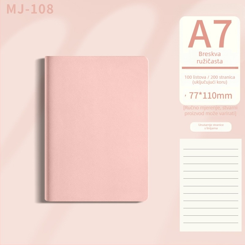 Mengjin bilježnica s PU omotom, savršeno uvezana, offset papir dvostrani, 80gsm, 100–200 stranica
