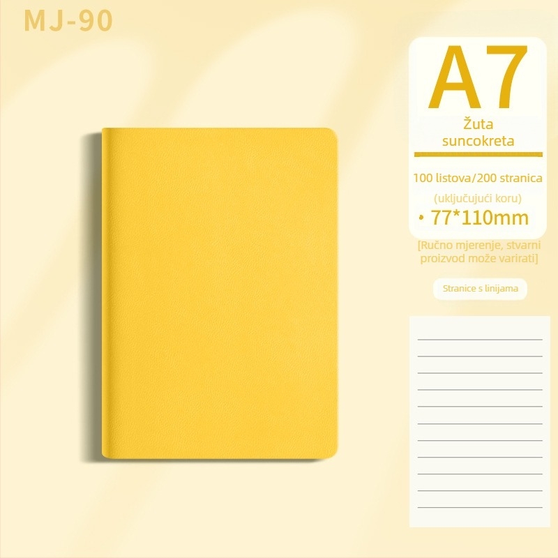 Mengjin bilježnica s PU omotom, savršeno uvezana, offset papir dvostrani, 80gsm, 100–200 stranica
