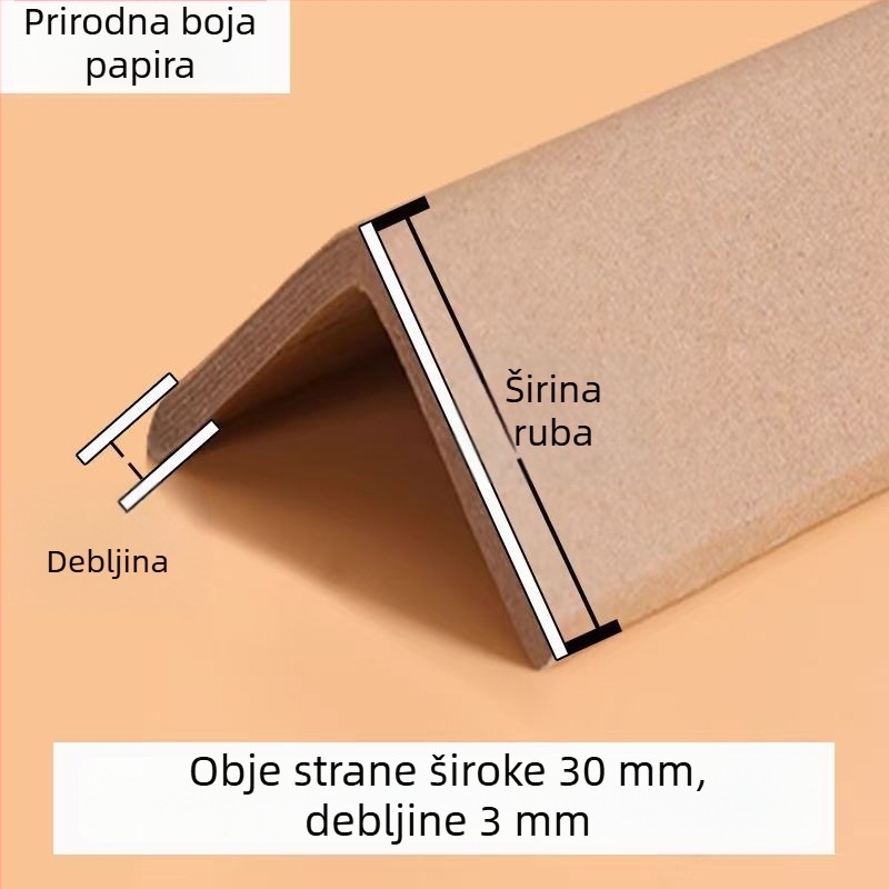 L-oblik zaštitnik kut papira, kraft papir + gazna cijev, tlačni proces, super tvrd, marka HL