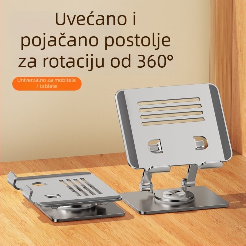 Stalak za tablet s rotacijskim mehanizmom, podizanje i sklop, model JZ-2082, kompatibilan s iPad/iPhone/iPod touch, težina 480 g