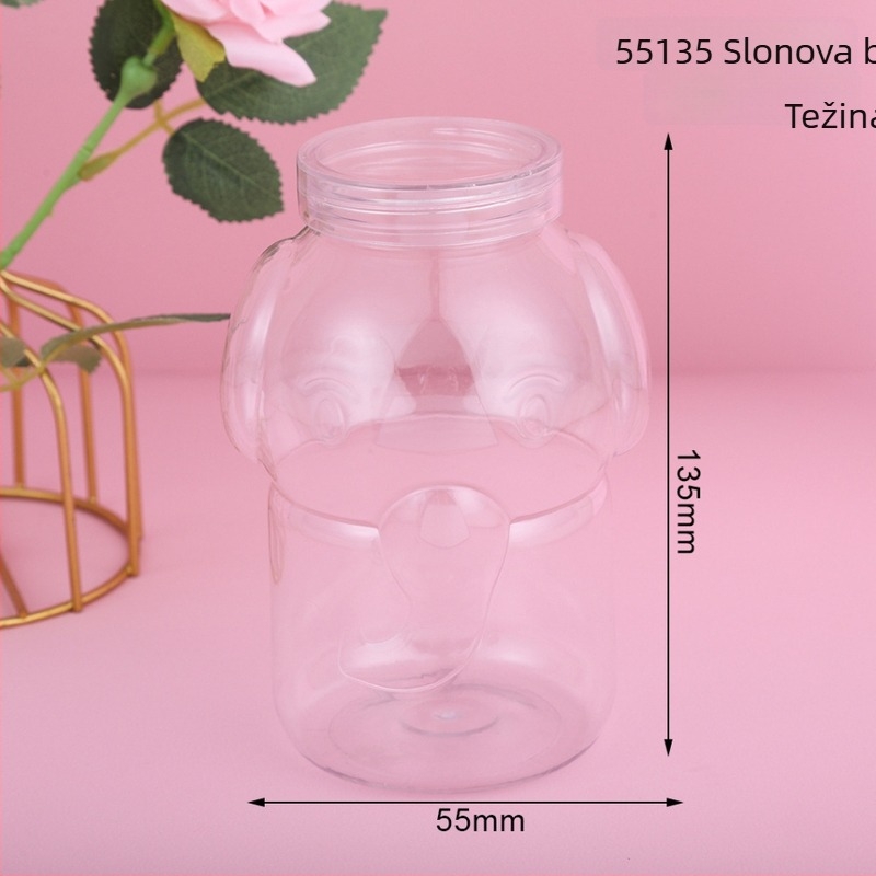 Prozirna PET boca za želje s drvenim čepom – DIY boca u obliku zvjezdice, konzerva pakiranje, varijante Robot, Slon, Baby Medvjed, Artikl 12/12/1, Podrijetlo Yiwu, Kina