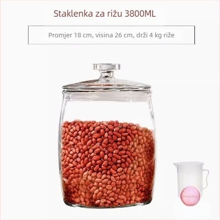 Staklena posuda za skladištenje žitarica i suhog voća, kružnog oblika s hermetičnim poklopcem