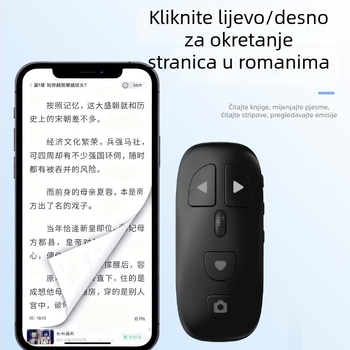 Pulley Bluetooth daljinsko upravljanje za mobitel – jedan klik za fotografiranje, lajkanje i pomicanje stranica – Type-C, 300mAh, domet 10 m