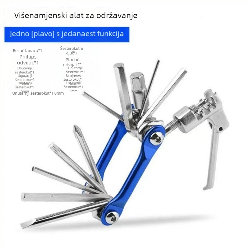 Čelični set alata za popravak bicikla – višefunkcionalni komplet s hex ključem i rezačem lanaca