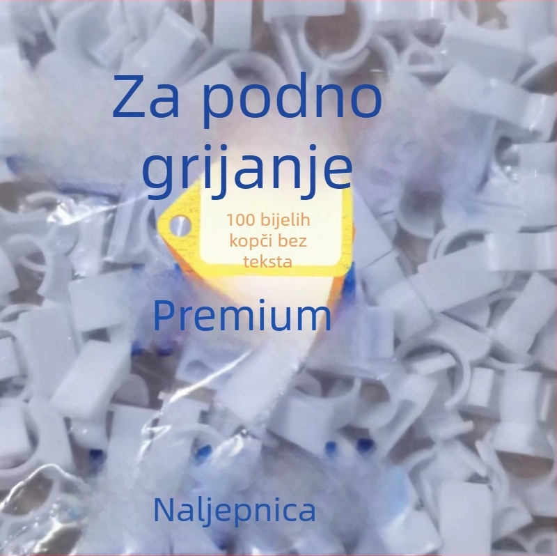 Oznaka za podno grijanje – smjer cijevi, označavanje geotermalne cijevi, klip za usmjeravanje prostorije